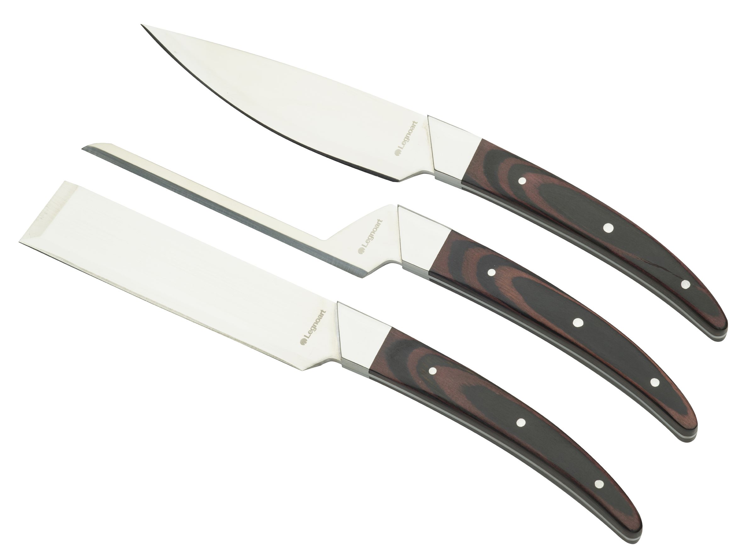 Legnoart CASEUS CK200D Osteknivesæt m/3 dele, mørkt træskaft Legnoart CASEUS CK200D Osteknivesæt m/3 dele, mørkt træskaft